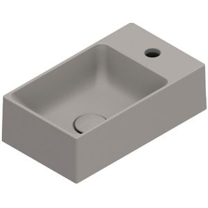 Catalano Premium Fontein 40x23cm Keramiek - Met Kraangat - Mat Tortora - Rechthoekig - 8059015195791 - Wastafels - Fonteinen - Opzetfonteinen