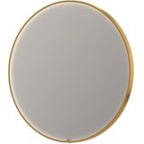 Ink SP24 spiegel rond 100cm met kader - direct LED verlichting rondom - geborsteld mat goud