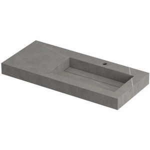 Ink Pitch meubelwastafel rechts 100x45cm keramische slab - 1 kraangat - Armani grey