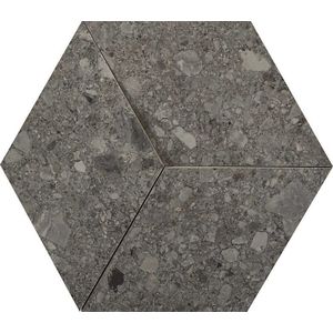 Marazzi Mystone Ceppo di Gre mozaïek 3D wandtegel hexagon 29x33,5cm - antraciet