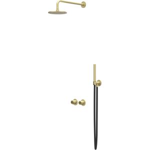 IVY Concord Inbouw Regendoucheset Symmetry 2-weg - 30cm Plafondbuis - 25cm Medium Hoofddouche - Wandhouder - Staafhanddouche - Rvs316 Geborsteld Mat