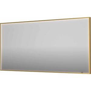 Ink SP19 spiegel 160x80cm in stalen kader met rondom indirecte LED verlichting - Geborsteld mat goud