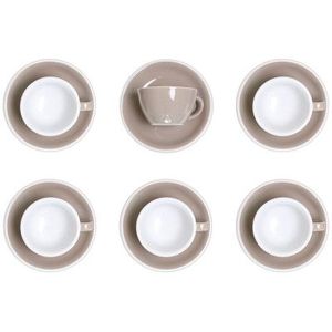 Cappuccino kopje met een schoteltje Loveramics Egg Taupe, 200 ml, 6 st.