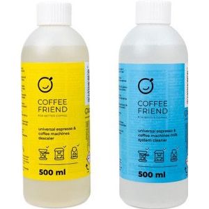Universele melksysteemreiniger en ontkalkerset Coffee Friend