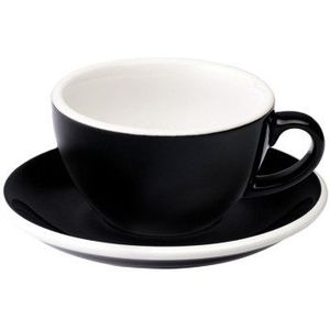 Cappuccino kopje met schoteltje Loveramics Egg Black, 200 ml