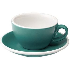 Cappuccino kopje met een schoteltje Loveramics Egg Teal, 200 ml