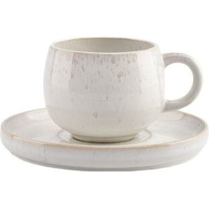 Cappuccino kop met schoteltje S|P Collection Curvy Pearl, 170 ml