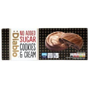 Koekjes Diablo Sugar Free Dark Chocolate &amp; Cream zonder toegevoegde suiker, 128 gr (met maltitol)