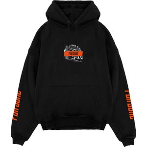 Hoodie - FOR SURE - RACING - Zwart - Loose Fit