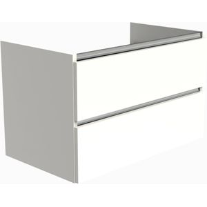 Ben Limara wastafelonderkast met aluminium grepen en 2 lades 100x44,5x50cm glans wit