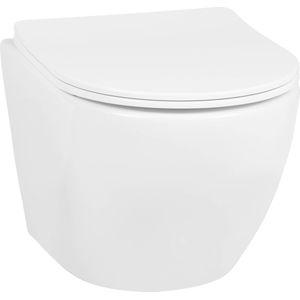 Saqu Please compact hangtoilet met softclose toiletbril 36x48x32cm wit