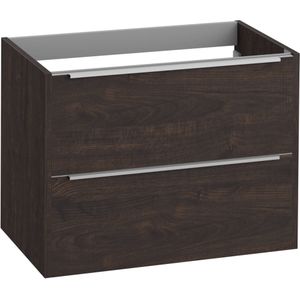 Saqu Salto Slimline onderkast chromen greep 80x39,5 cm Kasteel bruin