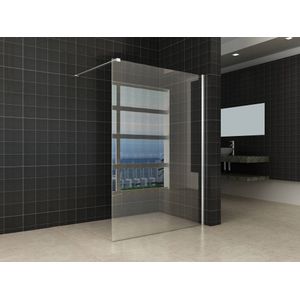 Saqu Splash inloopdouche met chroom muurprofiel 130x200cm Nanoglas