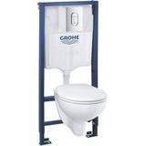 Grohe Solido Compact toiletset met softclose zitting, chromen drukplaat en Rapid SL inbouwreservoir