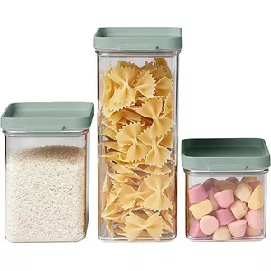 Kreher Set van 3 stapelbare opbergdozen, transparante sorteerdozen met gedeeld deksel. Nuttig volume: ca. 58 liter per doos. Afmetingen: ca. 40 x 65 x 44 cm