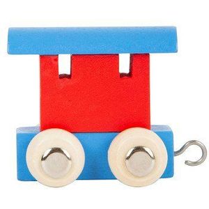 Small Foot - Houten Lettertrein Wagon Rood/Blauw