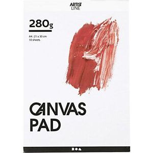 Canvas Blok Wit A4 280gr, 10 Vellen