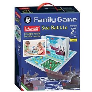 Quercetti Spel Sea Battle - Klassiek strategiespel voor 2 spelers | Leer logica en aftrek | Vervaardigd in Italië