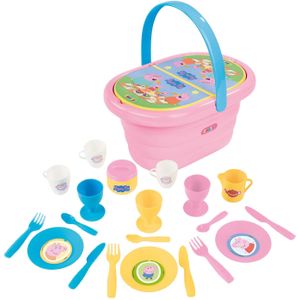 Smoby - Peppa Pig 310589 Picknickmand – Draaggreep – 21-delige Accessoires