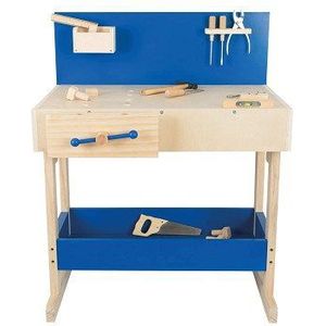 Small Foot - Houten Speelgoedwerkbank Blauw met Accessoires