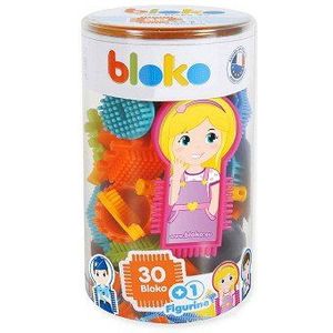 Bloko - tube met 30 bouwstukken + 1 speelfiguur - Classic - Bouwset - Nopper