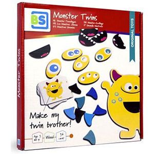 BS Toys Monster Tweelingen Hout - Kinderspel: Maak je perfecte tweeling met hoorns, ogen en mond!