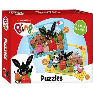 Bing Puzzel (2 x 12 stukjes) - Bing en zijn vriendjes Sula, Panda en Flop