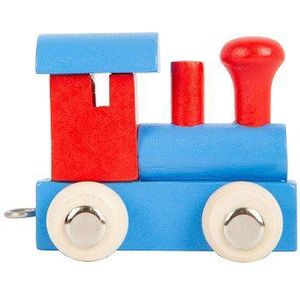 Small Foot - Houten Lettertrein Locomotief Rood/Blauw