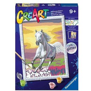 CreArt Schilderen op Nummer - Paard Bij Zonsondergang