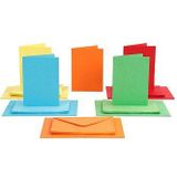 Kaarten en Enveloppen Diverse Kleuren, 50 Sets