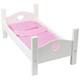 Small Foot Houten Poppenbed Met Beddengoed 50 Cm Wit/roze