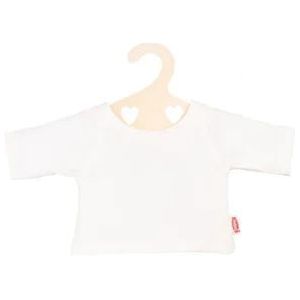 Poppen T-Shirt Wit op Kledinghanger, maat 35-45 cm