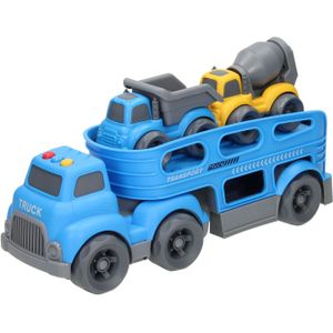 Transporter Werkvoertuigen met Geluid - Blauw