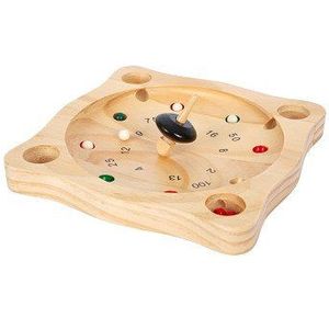 Small Foot - Boeren Roulette Houten Spel | Geschikt voor junioren | Inclusief houten tol en gekleurde balletjes