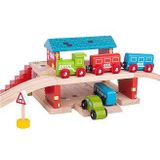 Bigjigs Houten Rails Bovengronds Treinstation, 5dlg.