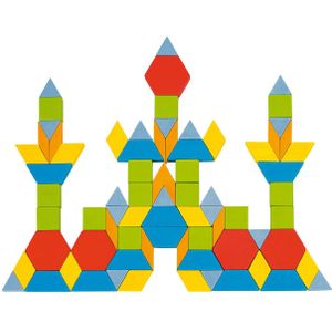 Houten Puzzel Geo (250dlg) - Bouw en creëer met deze veelzijdige houten blokken