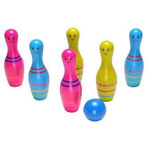 BS Toys Skittles Bowling Kegelspel - Hout - Geschikt voor Kinderen vanaf 4 Jaar - 6 Kegels