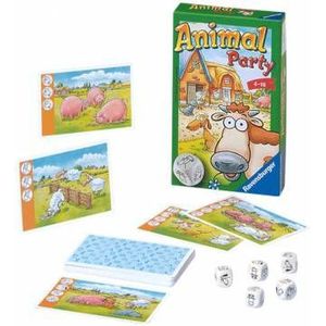Animal Party Pocketspel - Dierendobbelen voor iedereen! - 2-6 spelers - Vanaf 4 jaar