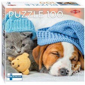 Legpuzzel Cute Kitten and Sleepy Dog, 100st.