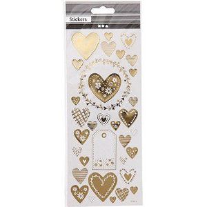 Stickers Goud Harten, 1 Vel