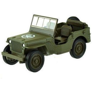 Welly Speelgoed USA Army Jeep auto - legergroen - die-cast metaal - 11 cm - Model Willys