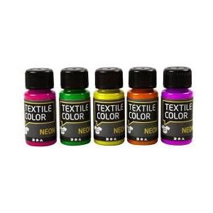 Neon Textielverf - Set van 5 Kleuren, 50ml