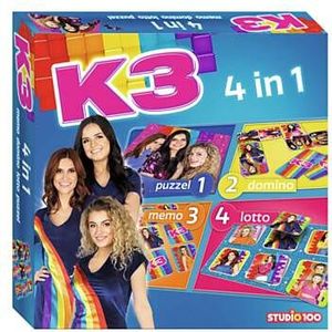 K3 Spel - 4 In 1 Spel - Mem - Domin - Puzzel en Lotto