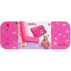 Create It! - Make-Up Blik - 3-laags - 12 Kleuren Oogschaduw - 6 Kleuren Gloss - Blush
