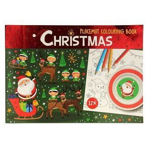 Kleurboek Placemat Kerst, 12st.