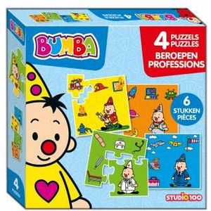 Bumba 4 In 1 Puzzel - Beroepen - 4 X 6 Stukken