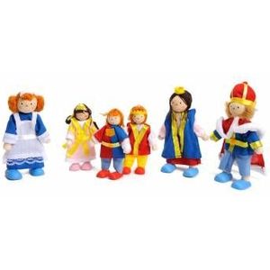 Goki - Buigpoppen - Koninklijke familie - Set van 6 flexibele poppenhuispopjes