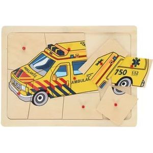 Houten puzzel ambulance 112 hout