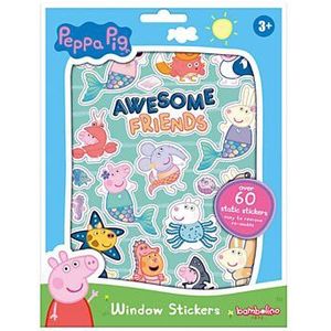 Peppa Pig Raamsticker - Niet Permanente Verplaatsbare Stickers - Incl. Speelachtergrond