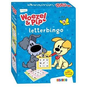 Woezel & Pip - Letterbingo | Leer het alfabet spelenderwijs | Geschikt voor jong en oud | Inclusief 2 x 48 bingokaarten